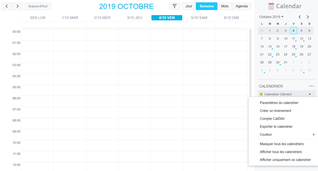 Copiez l'URL du Compte CalDAV via votre Calendrier Synology