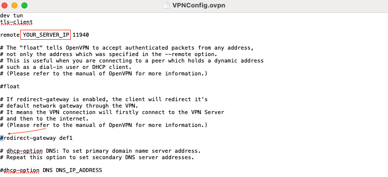 Configurer votre fichier de configuration OpenVPN
