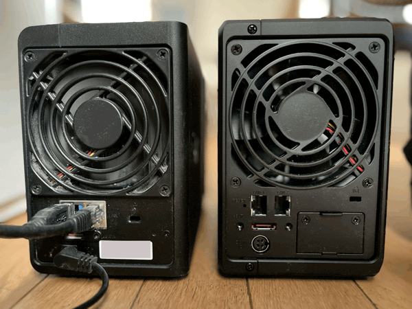 En vue arrière, comparaison des DS28+ et DS723+