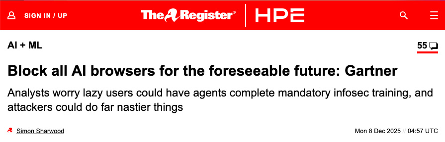 Le gartner invite à ne pas utiliser les navigateurs IA pour raisons de sécurité.jpg