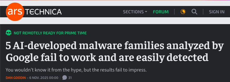 Les malwares IA ne sont pas encore dangereux nous dit Google