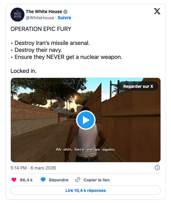 Communication de guerre à la maison blanche. Une faillite morale